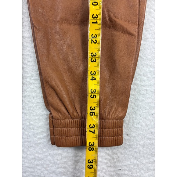 Bagatelle Collection Faux Leather Joggers Women's Small Brown Pull-On Pants Line - Picture 6 of 11